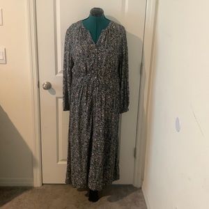 Loft long sleeve button down maxi dress